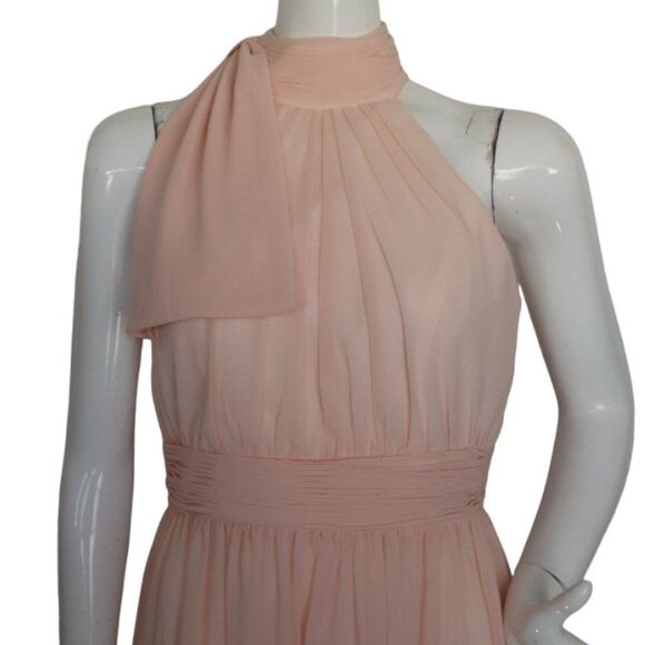 IEENA/MAC DUGGAL Gown, 6, Pastel Pink, FLAW, Sleeveless Maxi, Bow, Gathered - Picture 2 of 15